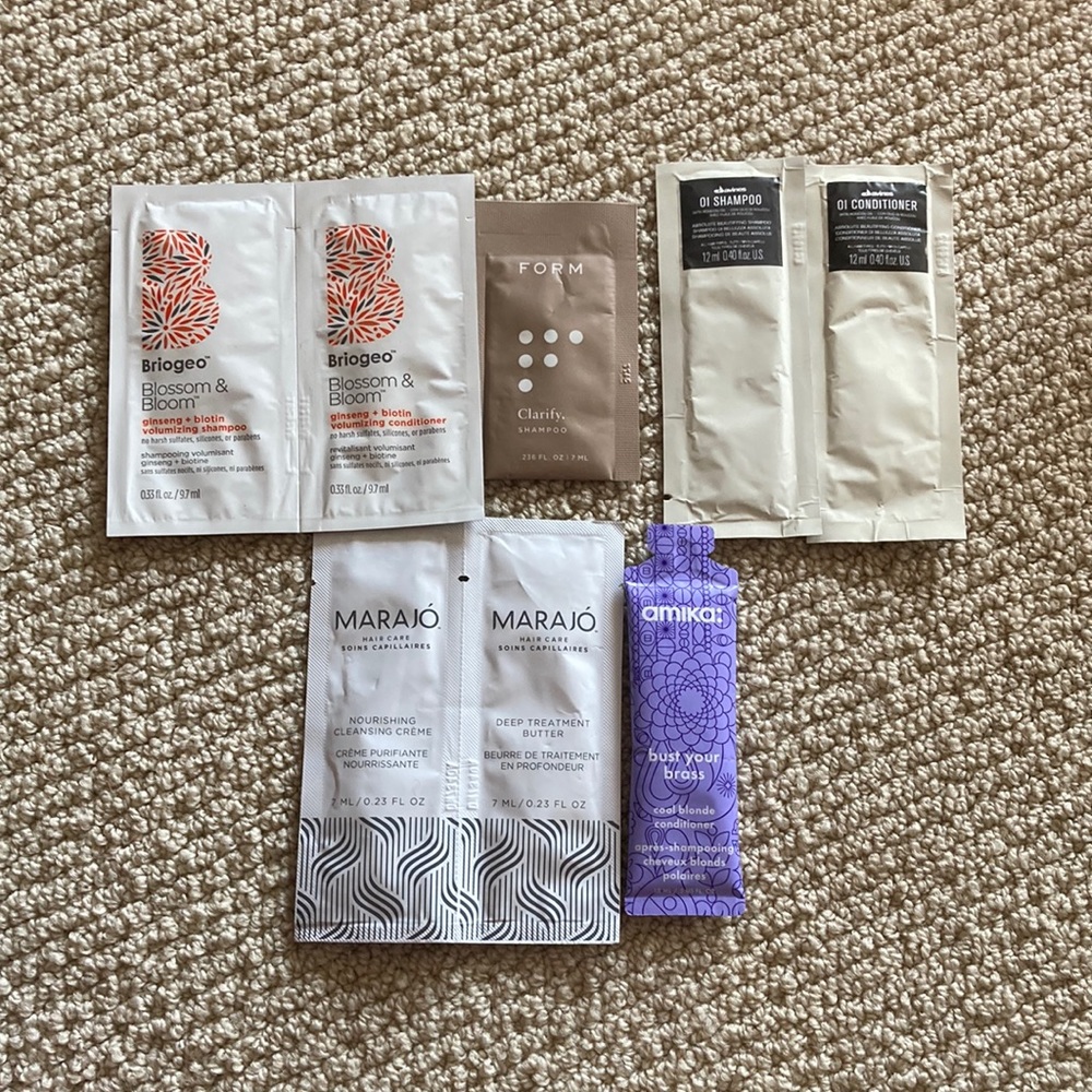 Briogeo Shampoo Conditioner Sample Packets Eight Pieces Amika Form Variety
